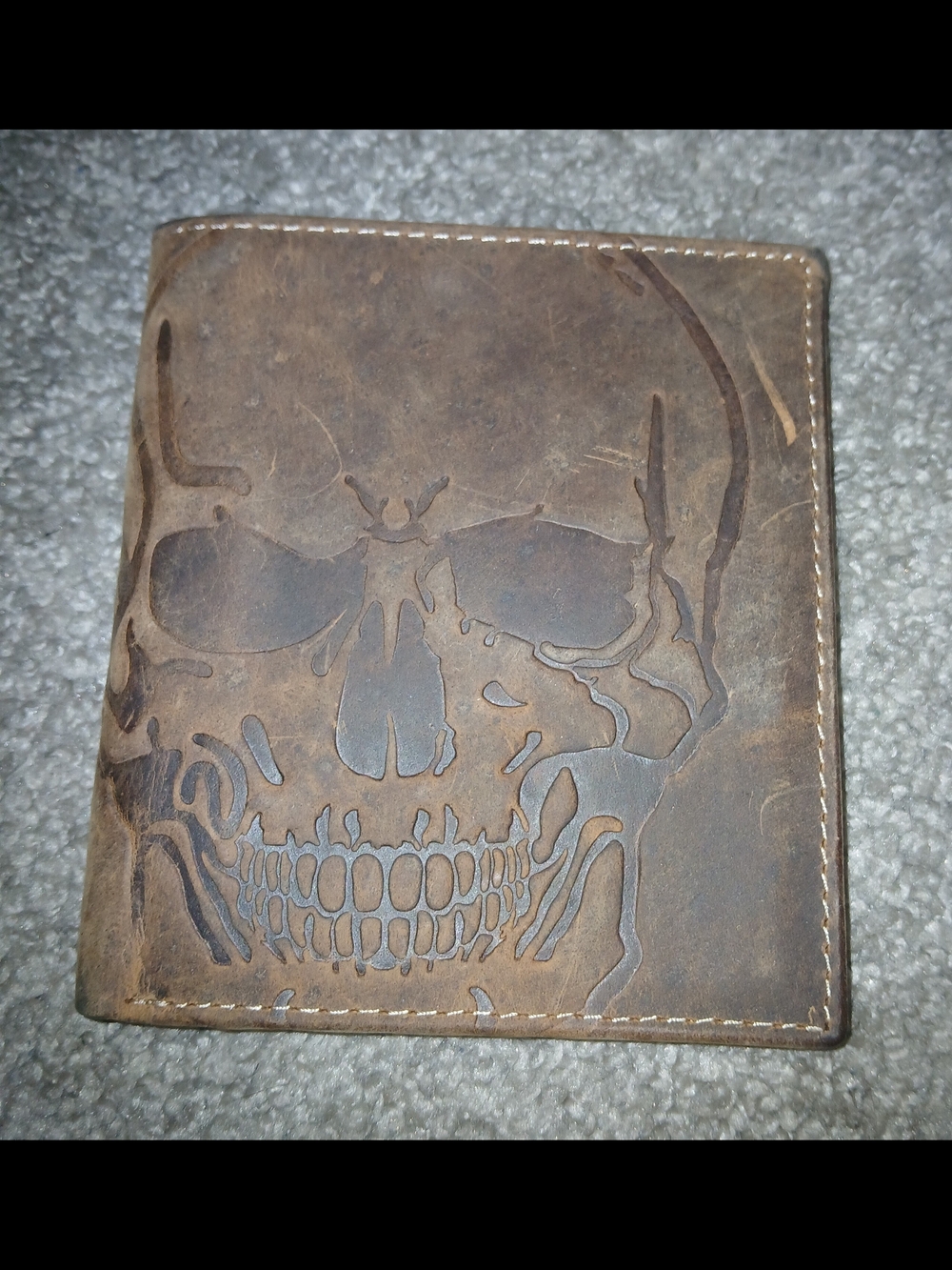Full Grain Leather Skull Wallet